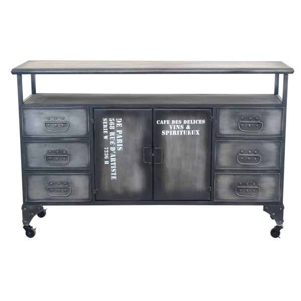 Williston Adamarys 132.5Cm Wide 6 Drawer Iron Buffet Table